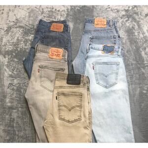 Wholesale Lot of 5 Levi's Slim Work Jeans Men's Size 31x32 Blue Gray Grade A / B